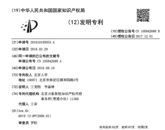 中国专利著录项目