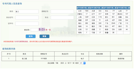 专利代理人资格证书查询