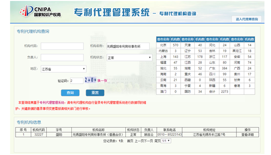 知识产权局代理机构查询